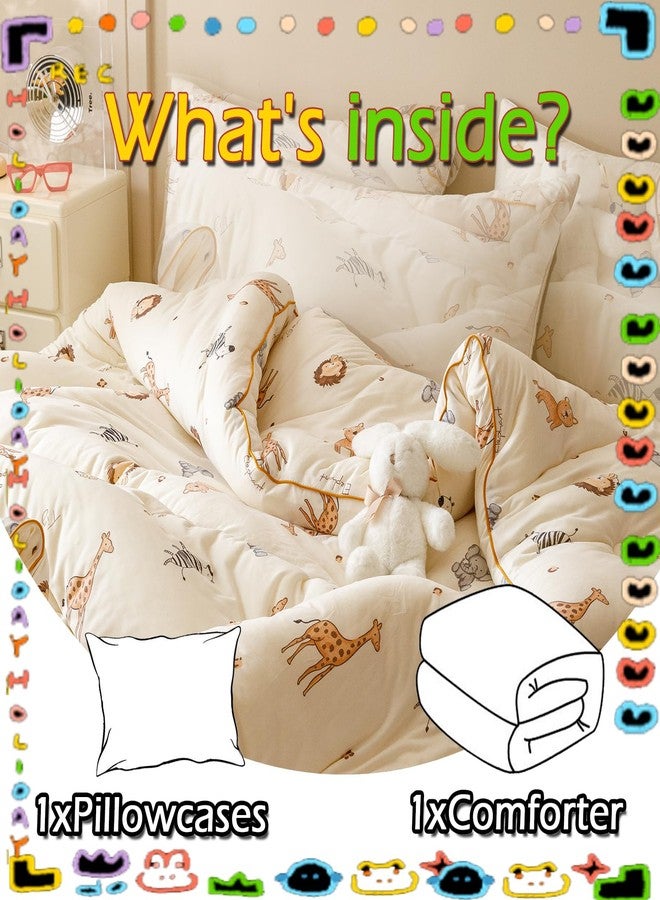 MorroMorn Super Soft Toddler Bedding Set, Thick Fluffy Comforter Sets Neutral Bed Set with Pillowcase for Girls Boys Kids Baby, Lightweight Noiseless Warm Cozy for Fall Winter (Cute Animals) - Image 4