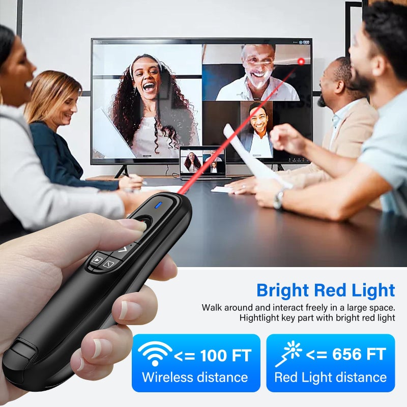 NinjaABXY 2-in-1 USB Type C Presentation Clicker, Wireless Presentation Clicker PowerPoint Presenter Remote with Volume Control, Powerpoint Clicker with Slide Advancer for Computer/Laptop/Mac - Image 4