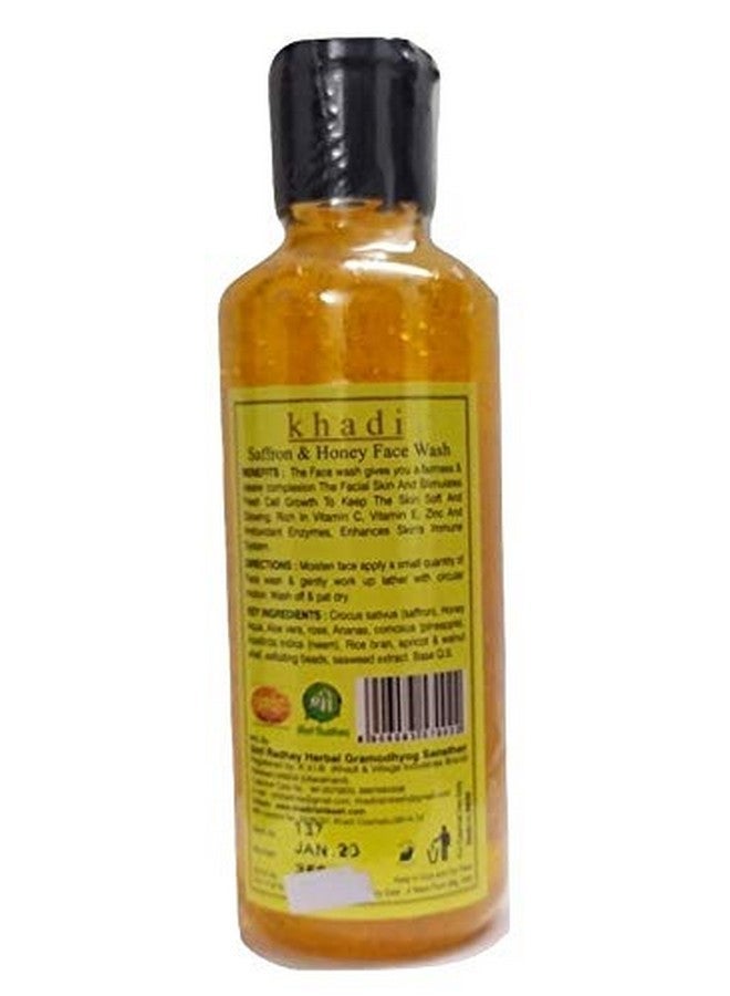 Khadi Rishikesh Herbal Saffron & Honey Face Wash (Pack of 1) (210 ML) for Men and Women New Edition - Image 2