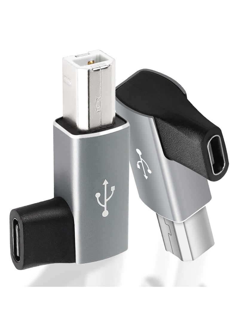 SANMUGEED SANMUGEED 2 Pack 90 Degree USB B to USB C Adapter, 90 Degree Type C Female to MIDI Converter Compatible with Printer, Electric Piano, Laptops and More Type-C Devices  - Image 1