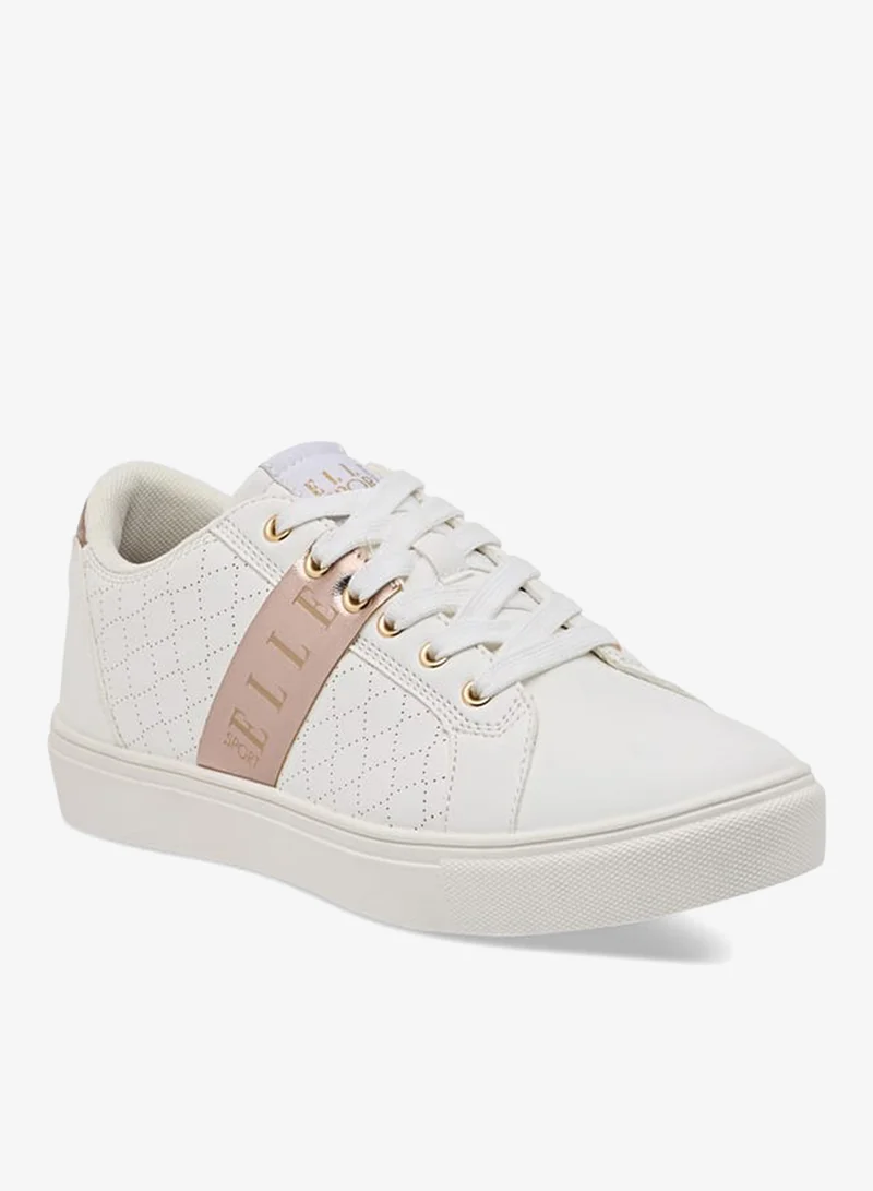 ELLE Women's Logo Detail Sneakers with Lace-Up Closure