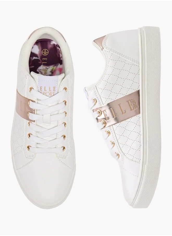 ايل Women's Logo Detail Sneakers with Lace-Up Closure