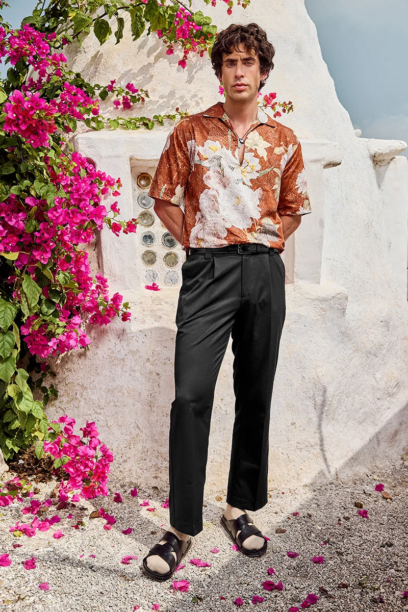 SNITCH Mediterranean Mosaic Luxe Floral Resort Shirt