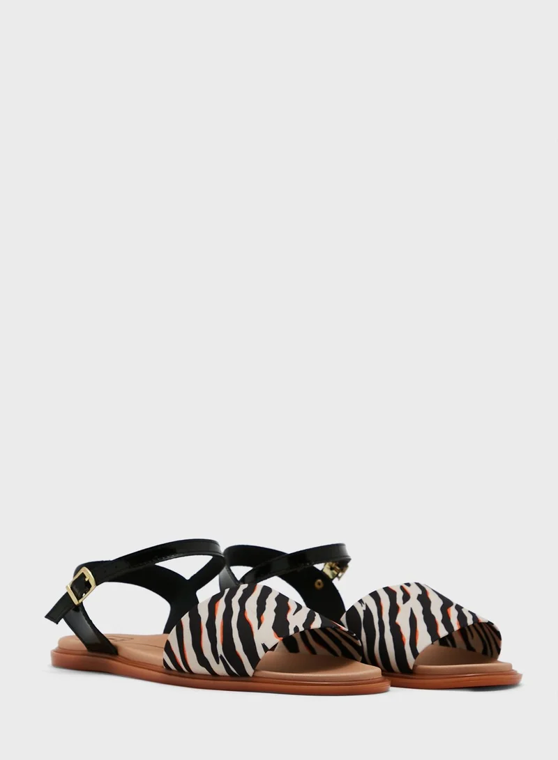 MOLECA Casual Buckle Printed Flat Sandals