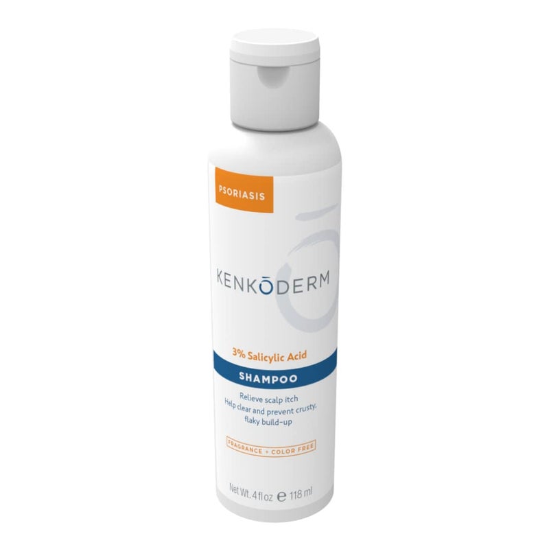 Kenkoderm Psoriasis Shampoo with 3 Salicylic Acid 4 Oz 1 Bottle Therapeutic Seborrheic Dermatitis Anti Dandruff Shampoo Dermatologist Developed for Itchy Dry Scalp Fragrance Color Free