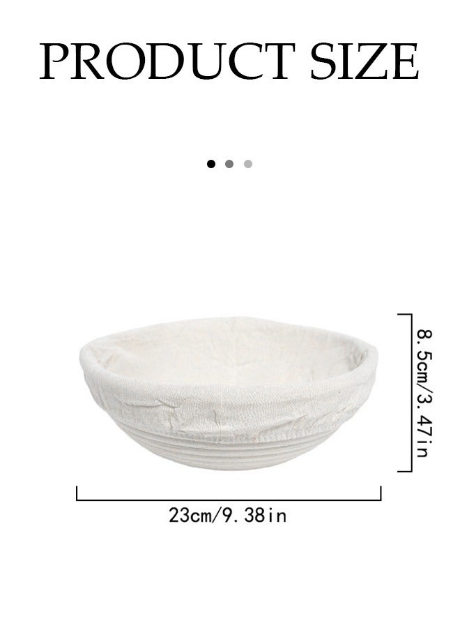 إسكدنيا سلة تخمير الخبز الدائرية من الروطان 100% روطان طبيعي لصنع الخبز مع بطانات قماشية للخبازين المحترفين والهواة - Image 4