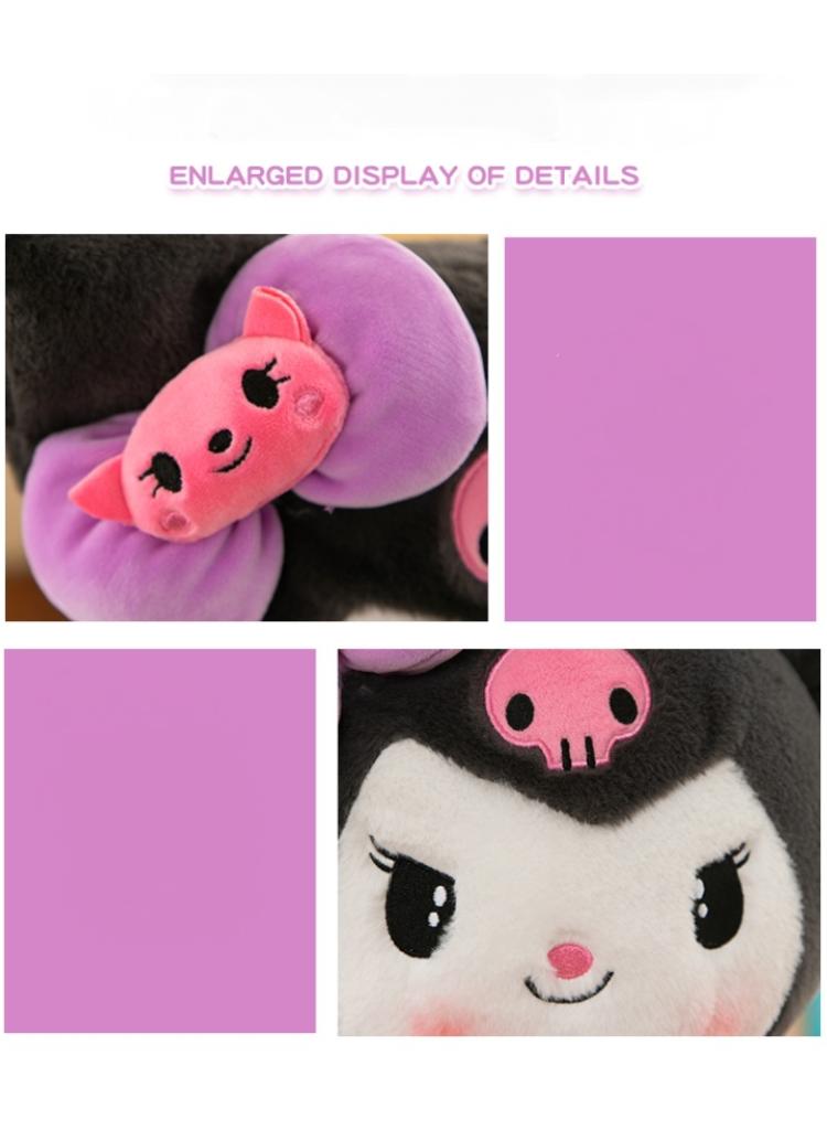 general 1 Pcs Sanrio Plush Toys Cute Stuffed Kuromi Doll Soft Anime Cartoon Plushie Home Decor Appease Girl Gift - Image 3
