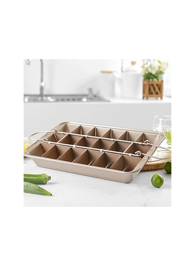 PROMASS Cake Pan, Non Stick Brownie Pan with 18 Pre-slice Baking Tray Dividers Slice Solutions Cake Bakeware Carbon Steel Bakeware for Oven Baking - Image 5