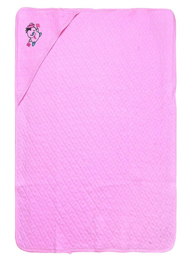 Little Fish Baby's Hooded Soft Cotton with Breathable Microfiber Filled Bath Towel Wrap (Pink) - Image 2