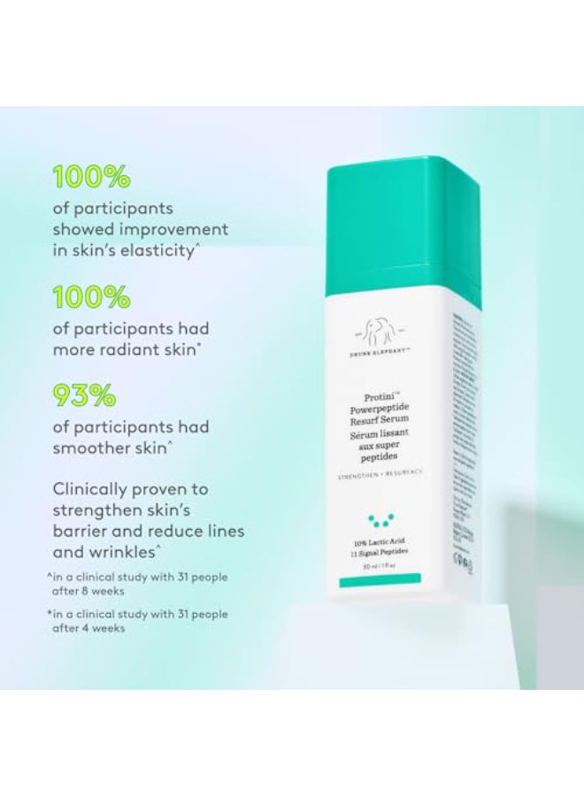 Drunk Elephant Protini Powerpeptide Resurf Serum 30 ml1 fl oz Exfoliating Lactic Acid AHA Serum Clean Clinical Skincare CrueltyFree Free of Essential Oils Silicones and Fragrance - Image 3