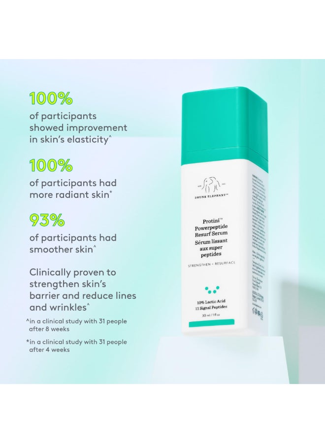 Drunk Elephant Protini Powerpeptide Resurf Serum 30 ml1 fl oz Exfoliating Lactic Acid AHA Serum Clean Clinical Skincare CrueltyFree Free of Essential Oils Silicones and Fragrance - Image 4