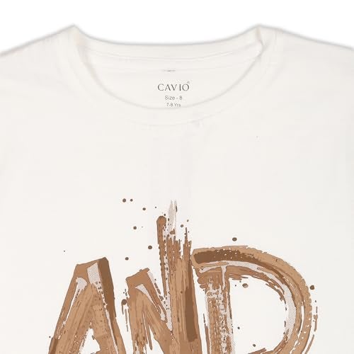 CAVIO Boys Cotton Blend Full Sleeves Zipper Jacket and T-Shirt Brown - Image 4