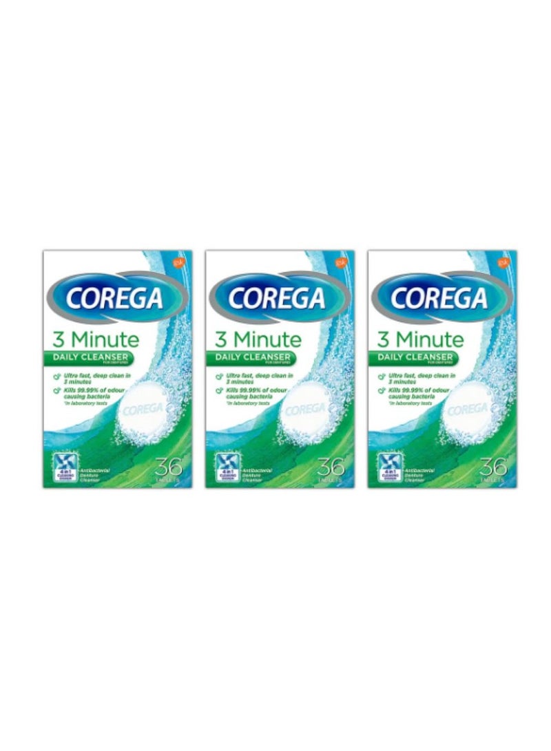 COREGA Tabs Denture Cleaning 36 Tabs 3 PCS