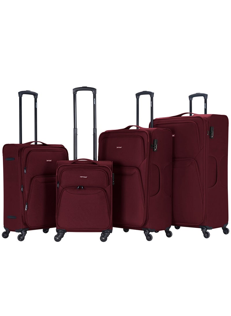 VIPTOUR - Set of 4 Light Weight Polyester Jacqard Trolley Luggage With Number Lock 20,24,28,32 Inches - Image 1