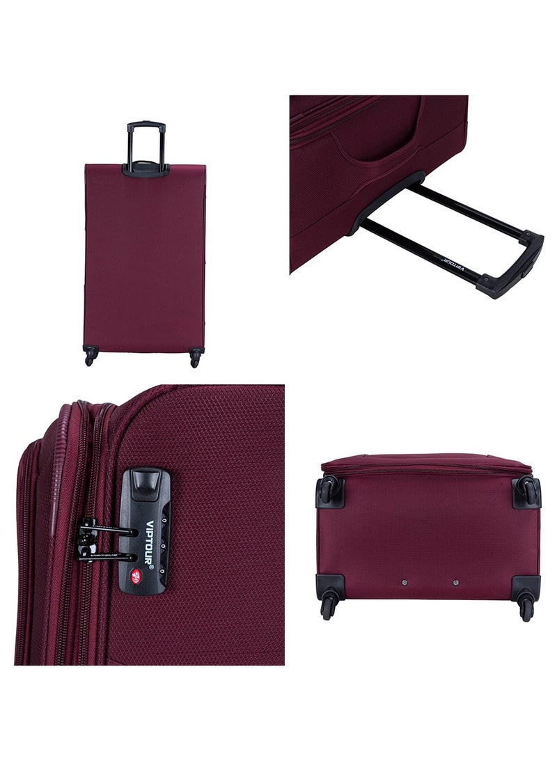 VIPTOUR - Set of 4 Light Weight Polyester Jacqard Trolley Luggage With Number Lock 20,24,28,32 Inches - Image 1