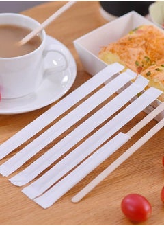 Generic Wooden Coffee Stirrers Individually Wrapped 5.5 Inch Round Disposable Stirrers for Coffee, Cocktails and Hot Drinks Brown 200 Pieces  - Image 2