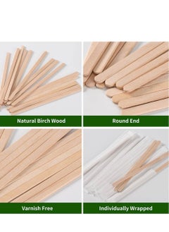 Generic Wooden Coffee Stirrers Individually Wrapped 5.5 Inch Round Disposable Stirrers for Coffee, Cocktails and Hot Drinks Brown 200 Pieces  - Image 4