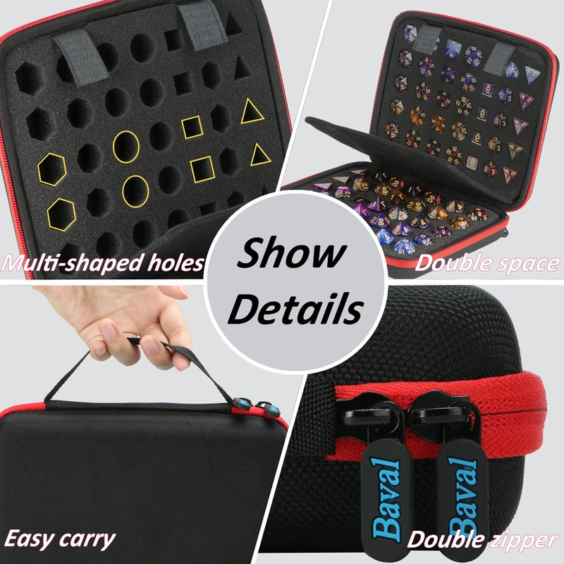 Baval Bavel DND Dice Case with Detachable Dice Sponge and Tray, D6 D20 Set Case for Dungeons and Dragons RPG, MTG, Table Games - Image 3
