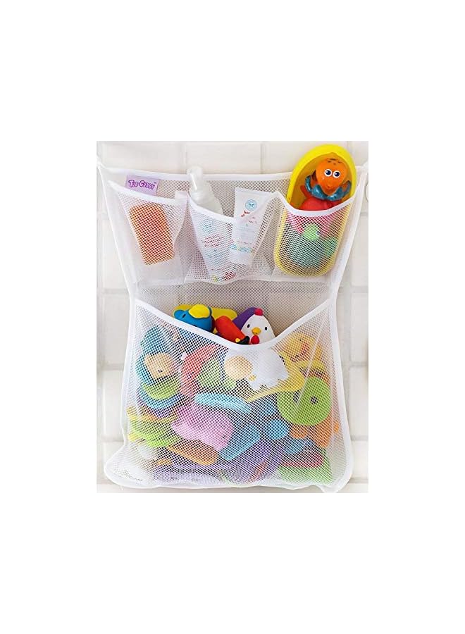 SKEIDO Bath Toy Organizer - Xl Baby Bath Toys Bin With 3 Extra Pockets For Soaps & Shampoos Mold Resistant Quick Dry Mesh - Image 5