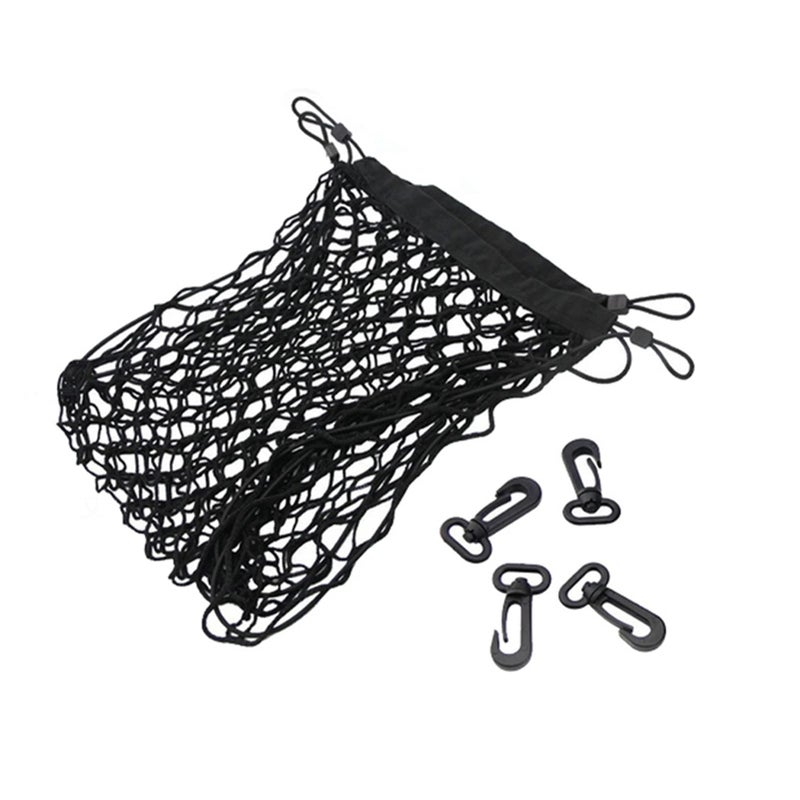 90x40cm Nylon Car Trunk Storage Net Organizer Mesh Bag For Rear Truck SUV Black - Image 2