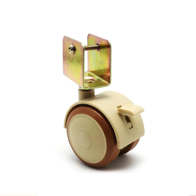 Aokley 4Pcs 2 Inch Nylon Swivel Caster Wheels With Brake And Clamp 22mm Color - Image 5