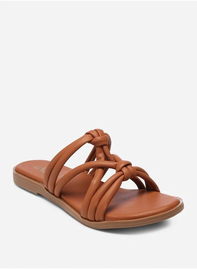 GNIST Solid Knot Strap Flat Sandals by Styli