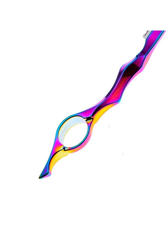 VICMOVE Professional Hair Styling Thinning Texturizing Cutting Feather Razor + 10 Replacement Blades Stainless Steel Rainbow Color - Image 5