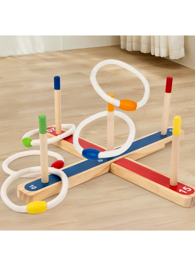 Wooden Portable Lightweight Friendly Multicolour Ring Toss Game Set  - Image 5