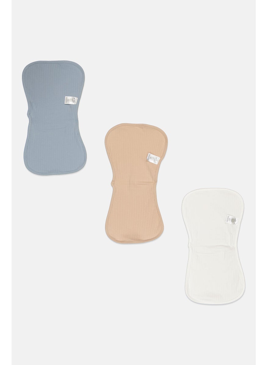 Dream Gro 3 Piece Plain Burp Clothes, Multi Color  - Image 3