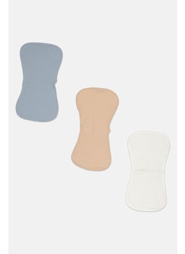 Dream Gro 3 Piece Plain Burp Clothes, Multi Color  - Image 1