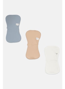 Dream Gro 3 Piece Plain Burp Clothes, Multi Color  - Image 3