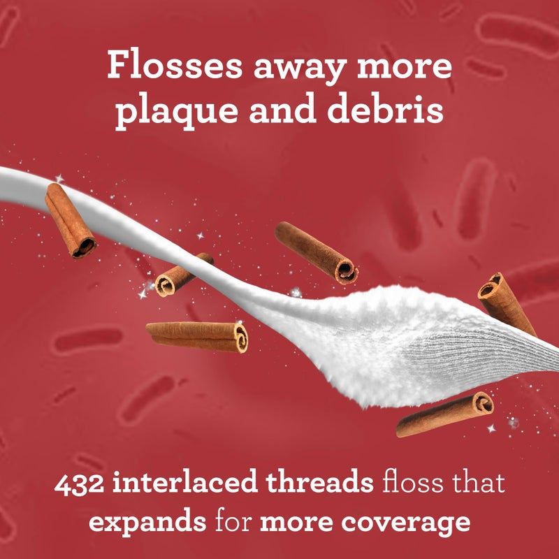 GuruNanda Expandable Waxed Dental Floss for Gentle, Deep Cleaning Wide Teeth Flossing - Cinnamon Flavor - 55 Yards - Image 2