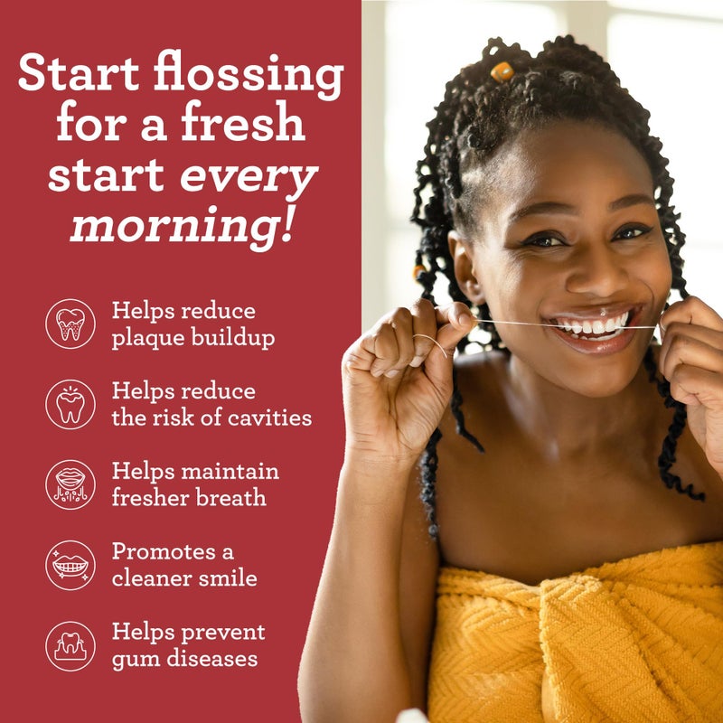 GuruNanda Expandable Waxed Dental Floss for Gentle, Deep Cleaning Wide Teeth Flossing - Cinnamon Flavor - 55 Yards - Image 5