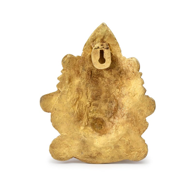 AARGKRAFT Brass Wall Hanging Kali Maa Face Statue Handcrafted Indian Religious Mahakali Sculpture Kaliface Decorative Puja Figurine Idol for Home Shop Office Gifting Purpose Golden - Image 5