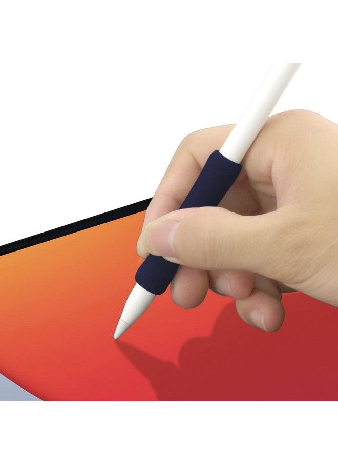 ProElife - 2Pack Ergonomics Grip Holder Silicone Protective Sleeve Cover For Apple Pencil 2Nd 2021 & 1St Generation Ipad Pro 11'' 12.9'' 2021 2020 2018 Stylus Accessories Kits (Navy Blue Gray) - Image 1