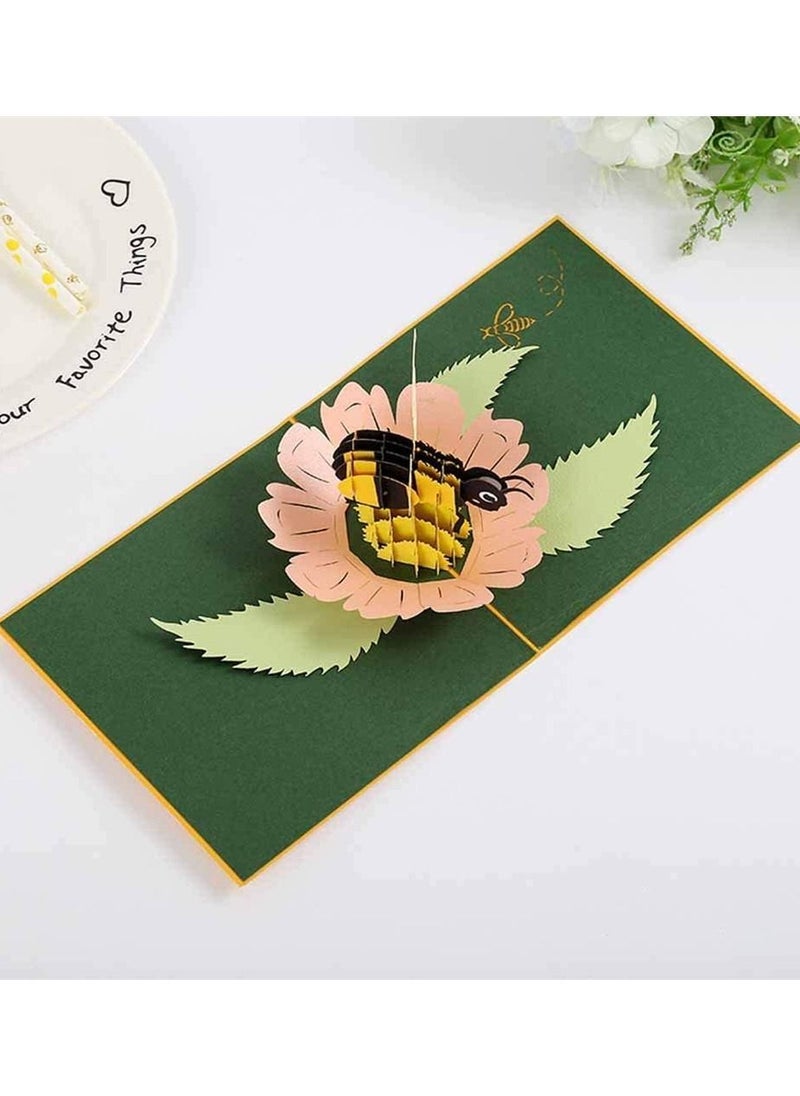 Y&D Greeting Card for Mother’s Day, 3D Card, Bumble-bee Pop Up Paper Birthday's Folds Flat, Wife, Grandma, Friend, Daughter, Children, 1 item  - Image 2