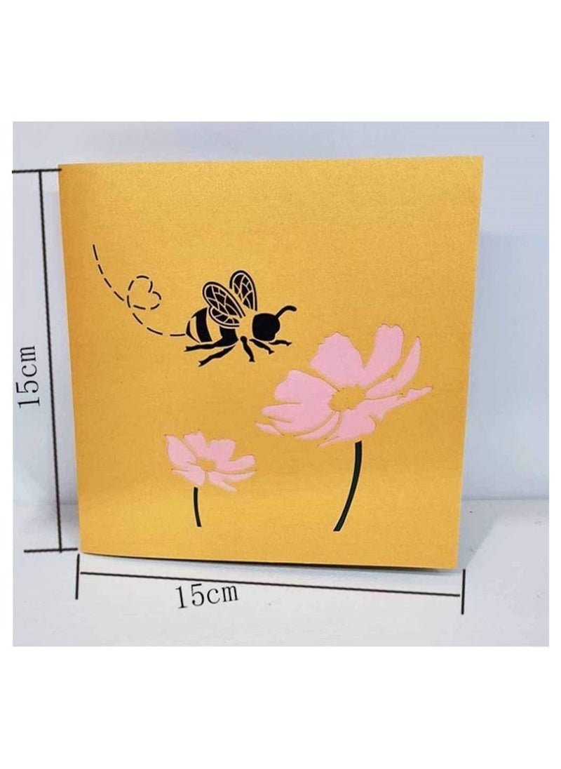 Y&D Greeting Card for Mother’s Day, 3D Card, Bumble-bee Pop Up Paper Birthday's Folds Flat, Wife, Grandma, Friend, Daughter, Children, 1 item  - Image 5
