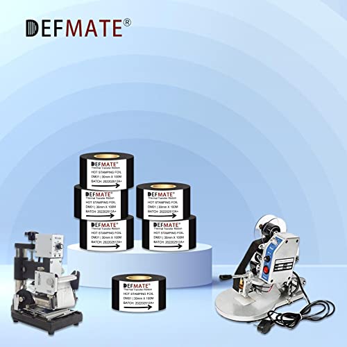 DEFMATE 6 Rolls 30mm x 100m Black Hot Stamping Foil Thermal Transfer Ribbon Resin for Coder Printer Machine, Black Color Ribbon for Coding Machine - Image 5