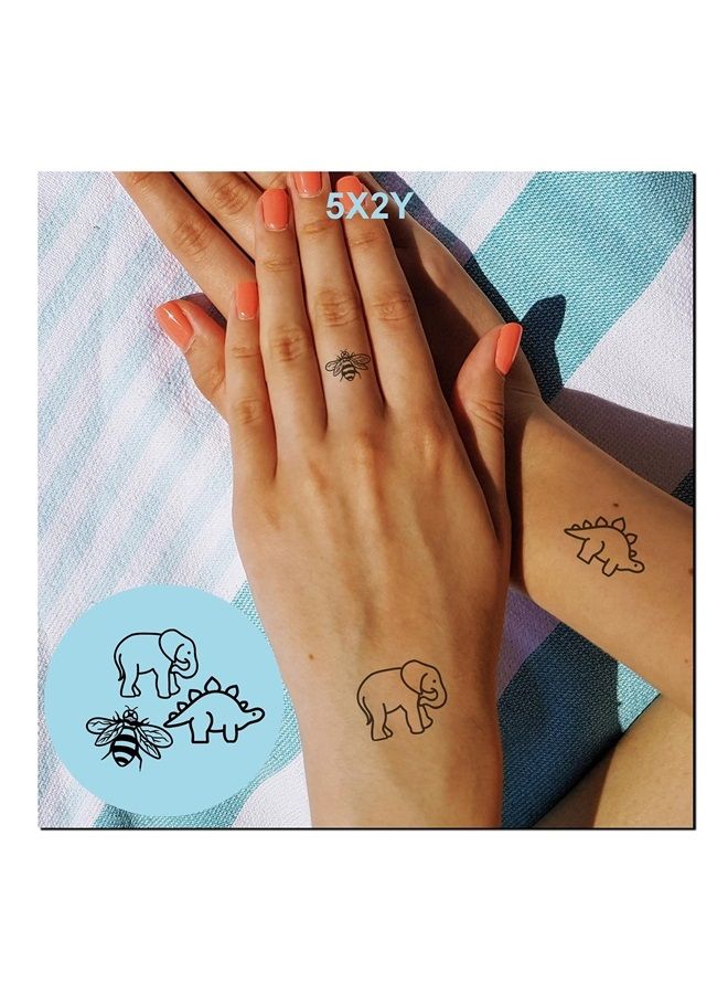 5X2Y Tattoo Tech, Long Lasting Temporary Tattoos, Last 1-2 Weeks, Waterproof, Semi Permanent Tattoo, Realistic look, No Adhesive, No reflection (Elephant Bee) - Image 1