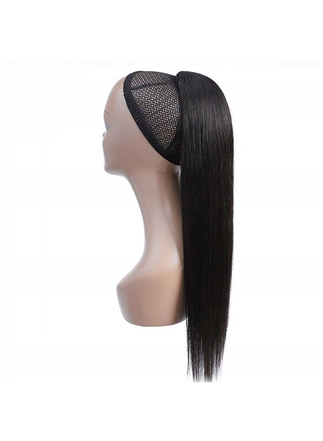 Annora Drawstring Ponytail Extension 100% Human Hair Afro Straight Natural Color for Black Women Ponytail Brazilian Remy Hair Drawstring Ponytail Virgin Human Hair Extensions (18 Inches,120g) - Image 2