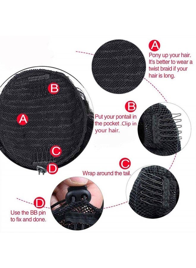 Annora Drawstring Ponytail Extension 100% Human Hair Afro Straight Natural Color for Black Women Ponytail Brazilian Remy Hair Drawstring Ponytail Virgin Human Hair Extensions (18 Inches,120g) - Image 3