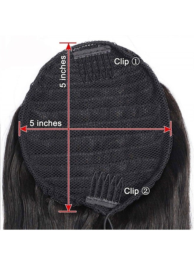 Annora Drawstring Ponytail Extension 100% Human Hair Afro Straight Natural Color for Black Women Ponytail Brazilian Remy Hair Drawstring Ponytail Virgin Human Hair Extensions (18 Inches,120g) - Image 5