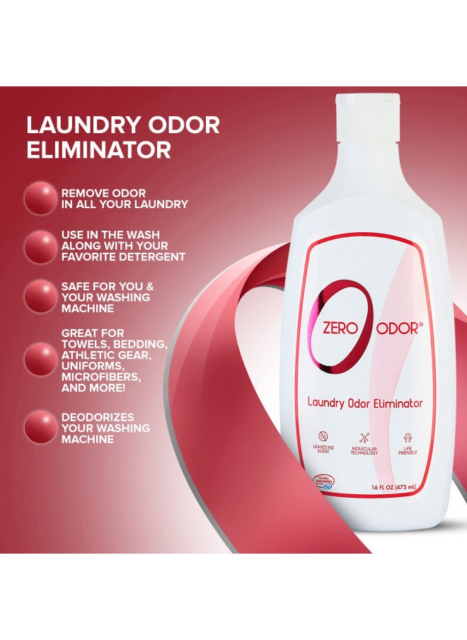 Zero Odor Laundry Odor Eliminator And Deodorizer - Detergent Additive - Permanently Removes Odor From Pet Bedding, Sweaty Clothes, Fabrics, Towels, Uniforms, Jerseys, Shoes etc.- by Zero Odor 16 Ounces(3-Pack)  - Image 5