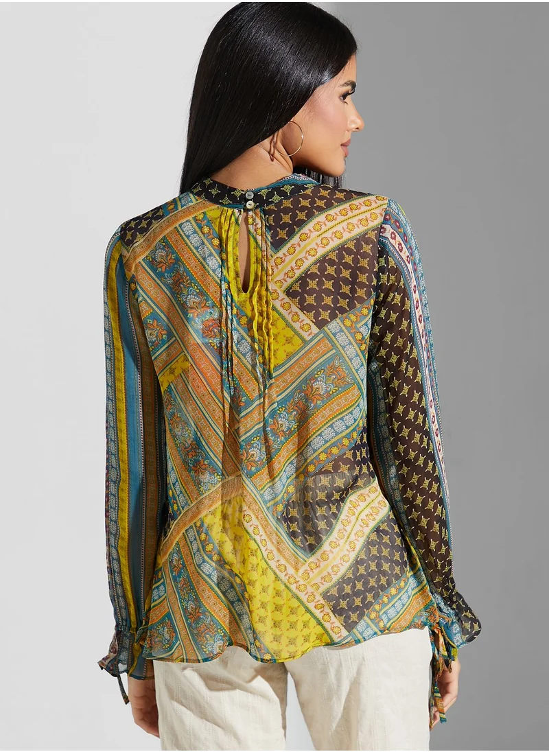 Label RITU KUMAR Keyhole Printed Top