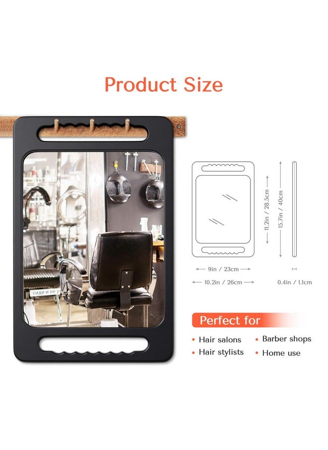 TASALON Unbreakable Hand Mirror With Double Handlelarge Handheld Barber Mirror For Hair And Beauty Salondurable Hand Held Mirrors For Barbershoplightweight Haircut Mirror With Double Handgrip  - Image 3