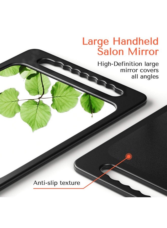 TASALON Unbreakable Hand Mirror With Double Handlelarge Handheld Barber Mirror For Hair And Beauty Salondurable Hand Held Mirrors For Barbershoplightweight Haircut Mirror With Double Handgrip  - Image 4