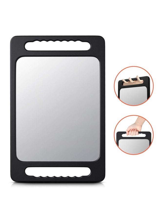 TASALON Unbreakable Hand Mirror With Double Handlelarge Handheld Barber Mirror For Hair And Beauty Salondurable Hand Held Mirrors For Barbershoplightweight Haircut Mirror With Double Handgrip  - Image 2