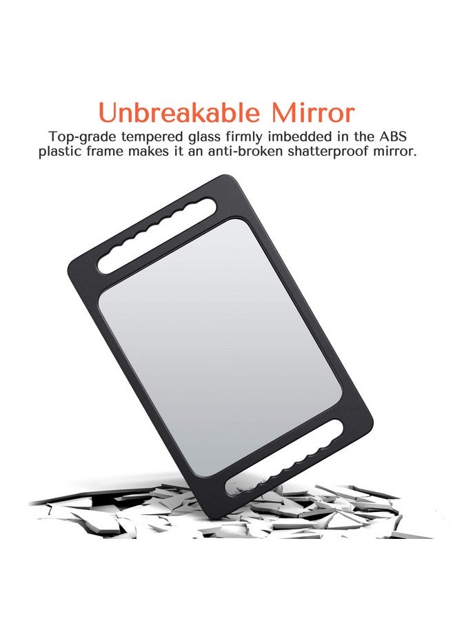 TASALON Unbreakable Hand Mirror With Double Handlelarge Handheld Barber Mirror For Hair And Beauty Salondurable Hand Held Mirrors For Barbershoplightweight Haircut Mirror With Double Handgrip  - Image 5