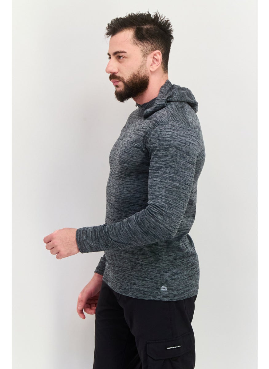 RBX - Men Sportswear Fit Long Sleeve Training T-Shirt, Grey - Image 1