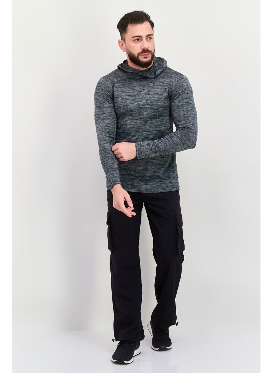 RBX - Men Sportswear Fit Long Sleeve Training T-Shirt, Grey - Image 1